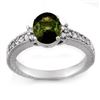 2.17 CTW Green Tourmaline & Diamond Ring 14K White Gold - REF-58K5W - 11442