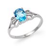 0.90 CTW Blue Topaz Ring 14K White Gold - REF-14F5N - 12575