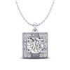1.02 CTW VS/SI Diamond Solitaire Art Deco Necklace 18K White Gold - REF-200F2N - 37271