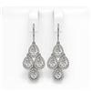 Image 1 : 5.85 CTW Pear Diamond Designer Earrings 18K White Gold - REF-1090W2F - 42827