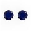 Image 1 : 4 CTW Sapphire Designer Inspired Solitaire Stud Earrings 18K White Gold - REF-32H9A - 21840