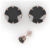 Image 2 : 4.0 CTW Black Diamond Stud Solitaire Earrings 18K Rose Gold - REF-127K3W - 35708
