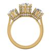 Image 4 : 3.06 CTW VS/SI Diamond Solitaire Art Deco 3 Stone Ring 18K Yellow Gold - REF-576N4Y - 36850