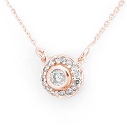 0.45 CTW Certified VS/SI Diamond Necklace 14K Rose Gold - REF-44A2X - 11460
