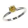 Image 2 : 0.50 CTW Certified Intense Yellow SI Diamond Solitaire Engagement Ring 10K White Gold - REF-58M2H - 