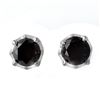 Image 1 : 2.50 CTW VS Certified Black Diamond Solitaire Stud Earrings 14K White Gold - REF-74W8F - 11802