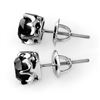 Image 2 : 2.50 CTW VS Certified Black Diamond Solitaire Stud Earrings 14K White Gold - REF-74W8F - 11802