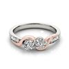 1.25 CTW Certified VS/SI Diamond 2 Stone Ring 18K White & Rose Gold - REF-216X9T - 28213