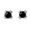 1.0 CTW VS Certified Black & White Diamond Solitaire Earrings 14K White Gold - REF-41F3N - 11800