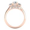Image 4 : 1.5 CTW VS/SI Diamond Solitaire Art Deco 3 Stone Ring 18K Rose Gold - REF-236M4H - 37314