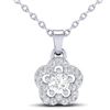 0.28 CTW VS/SI Diamond Micro Pave VS/SI Diamond Necklace Moon Halo 10K White Gold - REF-23N8Y - 2134
