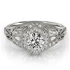 1.4 CTW Certified VS/SI Diamond Solitaire Halo Ring 18K White Gold - REF-410W2F - 26868