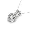 0.9 CTW Certified SI Diamond Solitaire Halo Necklace 14K White Gold - REF-110F4N - 30244