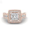 Image 2 : 2.53 CTW Princess VS/SI Diamond Solitaire Art Deco Ring 18K Rose Gold - REF-509H3A - 37125