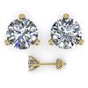 Image 2 : 2.0 CTW Certified VS/SI Diamond Stud Earrings 18K Yellow Gold - REF-570A2X - 32215