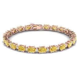 25.8 CTW Citrine & VS/SI Certified Diamond Eternity Bracelet 10K Rose Gold - REF-118A4X - 29448