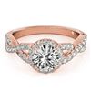 Image 1 : 1.54 CTW Certified VS/SI Diamond Solitaire Halo Ring 18K Rose Gold - REF-385A8X - 26558