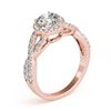 Image 4 : 1.54 CTW Certified VS/SI Diamond Solitaire Halo Ring 18K Rose Gold - REF-385A8X - 26558
