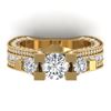 5.5 CTW Certified VS/SI Diamond Art Deco 3 Stone Micro Ring 14K Yellow Gold - REF-638F9N - 30296