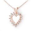 0.25 CTW Certified VS/SI Diamond Pendant 18K Rose Gold - REF-29T5M - 13231