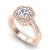 Image 1 : 1.33 CTW VS/SI Diamond Solitaire Art Deco Ring 18K Rose Gold - REF-418Y2K - 37104