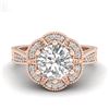 Image 2 : 1.33 CTW VS/SI Diamond Solitaire Art Deco Ring 18K Rose Gold - REF-418Y2K - 37104
