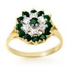 Image 1 : 1.02 CTW Emerald & Diamond Ring 10K Yellow Gold - REF-21K6W - 12495
