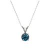 Image 4 : 0.55 CTW Certified Intense Blue SI Diamond Solitaire Necklace 10K White Gold - REF-51W2F - 36730