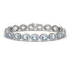 11.02 CTW Aquamarine & Diamond Halo Bracelet 10K White Gold - REF-258H8A - 40475