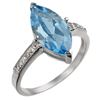 3.60 CTW Blue Topaz & Diamond Ring 10K White Gold - REF-20H9A - 10953