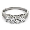 0.5 CTW Certified VS/SI Diamond 3 Stone Wedding Ring 18K White Gold - REF-74X5T - 28047