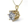 Image 1 : 1 CTW VS/SI Diamond Solitaire Necklace 18K Yellow Gold - REF-274K6W - 35863