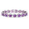 16.76 CTW Amethyst & Diamond Halo Bracelet 10K White Gold - REF-274K4W - 41129
