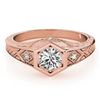 0.4 CTW Certified VS/SI Diamond Solitaire Antique Ring 18K Rose Gold - REF-70X9T - 27223