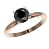 Image 2 : 1.25 CTW Fancy Black VS Diamond Solitaire Engagement Ring 10K Rose Gold - REF-39X5T - 32907