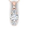 1.5 CTW Certified VS/SI Diamond Art Deco Stud Necklace 14K Rose Gold - REF-378N4Y - 30310