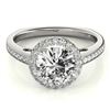 0.8 CTW Certified VS/SI Diamond Solitaire Halo Ring 18K White & Yellow Gold - REF-136T2M - 26956