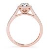 Image 4 : 0.96 CTW Certified VS/SI Diamond 2Pc Wedding Set Solitaire Halo 14K Rose Gold - REF-134W9F - 31041