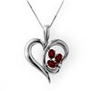 0.92 CTW Garnet & Diamond Pendant 10K White Gold - REF-18K2W - 12730