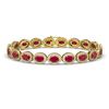 Image 1 : 15.2 CTW Ruby & Diamond Halo Bracelet 10K Yellow Gold - REF-255T3M - 40456