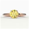 Image 1 : 2 CTW Citrine Designer Inspired Solitaire Engagement Ring 14K Rose Gold - REF-25N6Y - 22217