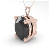 Image 1 : 9.0 CTW Oval Black Diamond Designer Necklace 14K Rose Gold - REF-191X8T - 38436