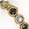 Image 4 : 15.47 CTW Black & White Diamond Designer Bracelet 18K Yellow Gold - REF-1561K8W - 42700