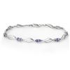 Image 1 : 3.02 CTW Tanzanite & Diamond Bracelet 10K White Gold - REF-53W6F - 10865