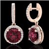 Image 2 : 5.50 CTW Garnet & Micro Pave VS/SI Diamond Designer Halo 14K Rose Gold - REF-72N8Y - 23184