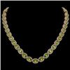 Image 1 : 48.14 CTW Peridot & Diamond Halo Necklace 10K Rose Gold - REF-756T5M - 40581