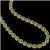 Image 2 : 48.14 CTW Peridot & Diamond Halo Necklace 10K Rose Gold - REF-756T5M - 40581