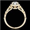 Image 2 : 1.25 CTW H-SI/I Certified Diamond Solitaire Halo Ring 10K Yellow Gold - REF-160A2X - 33618