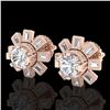 Image 1 : 1.77 CTW VS/SI Diamond Solitaire Art Deco Stud Earrings 18K Rose Gold - REF-263N6Y - 37065