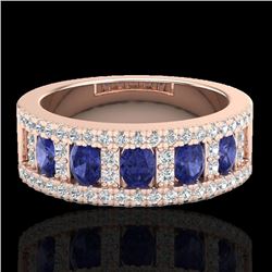 1.75 CTW Tanzanite & Micro Pave VS/SI Diamond Inspired Ring 10K Rose Gold - REF-64F4N - 20830